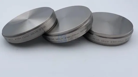 Titanium Alloy Disc Medical Grade Dental Material for Implants & Prosthetics 